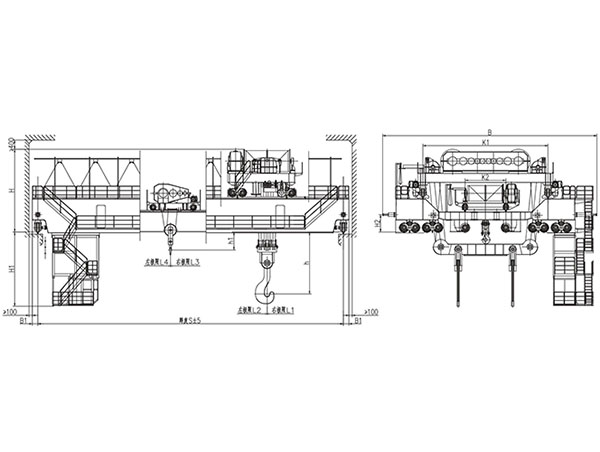 YZ型180、50~240、75t鑄造起重機