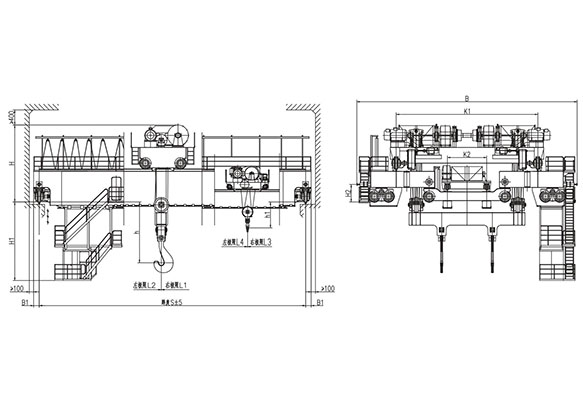 &nbsp;YZ型100、32~125、32t鑄造起重機