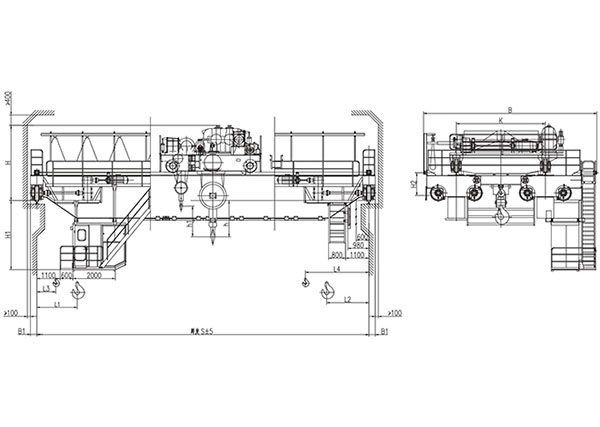 QDY型74、20t冶金起重機