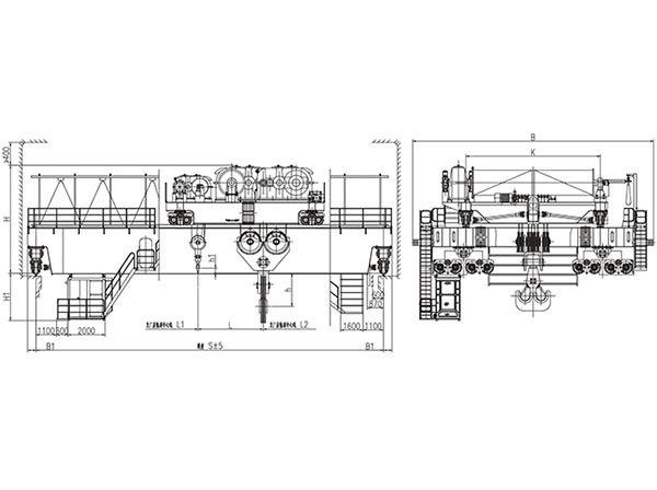 QD型500、100~550、100t吊鉤橋式起重機(jī)