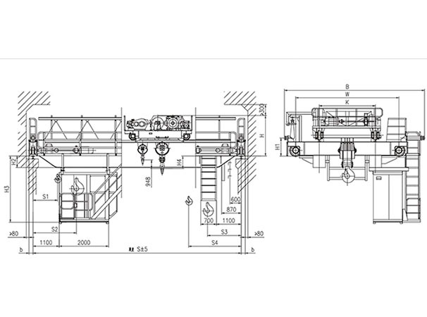 QD型50、10t吊鉤橋式起重機