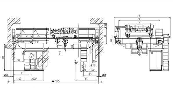 QD型20、5t吊鉤橋式起重機