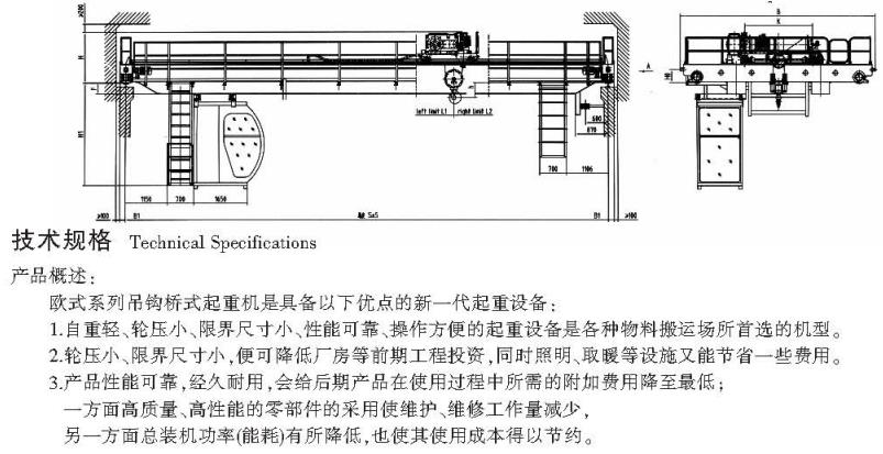 &nbsp;5—320、75噸歐式吊鉤橋式起重機(jī)