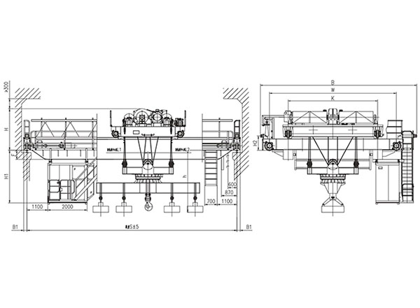 &nbsp;40t下旋掛梁橋式起重機(jī)