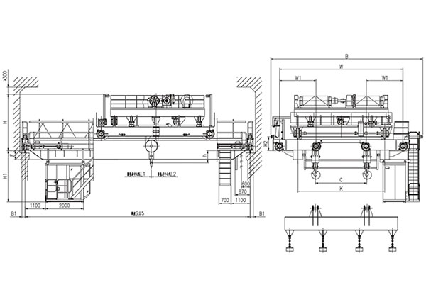 &nbsp;40t上旋掛梁橋式起重機(jī)